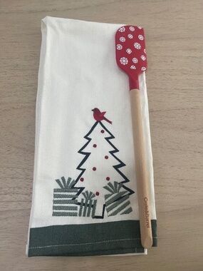 Crate & Barrel Christmas Dish Towel and Spatula